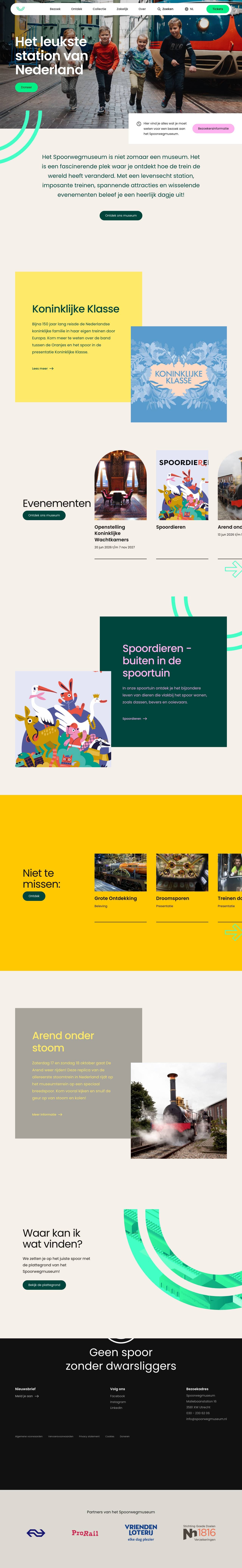 Voorbeeldweergave van de geteste pagina op spoorwegmuseum.nl