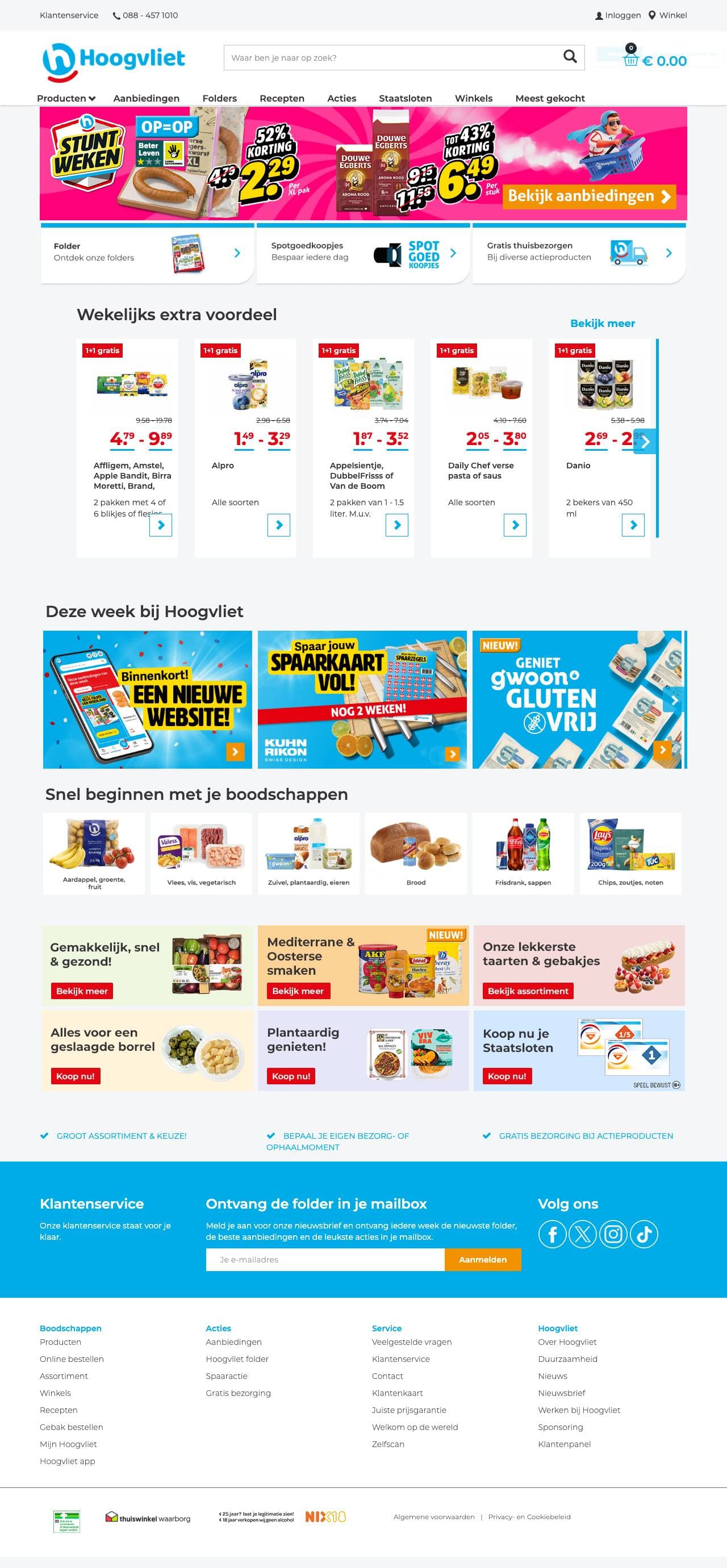 Voorbeeldweergave van de geteste pagina op hoogvliet.com